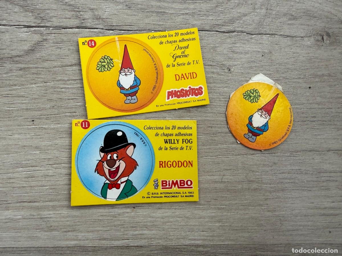 Coleccionismo cromos antiguos: 3 cromos Phoskitos Bimbo Willy Fog y David el gnomo 11 y 14