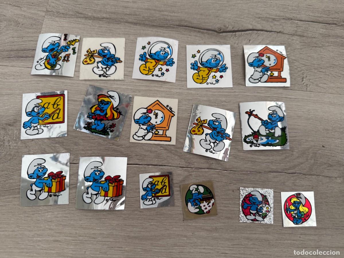 Coleccionismo cromos antiguos: 16 cromos Panrico de Los Pitufos - Promostaff