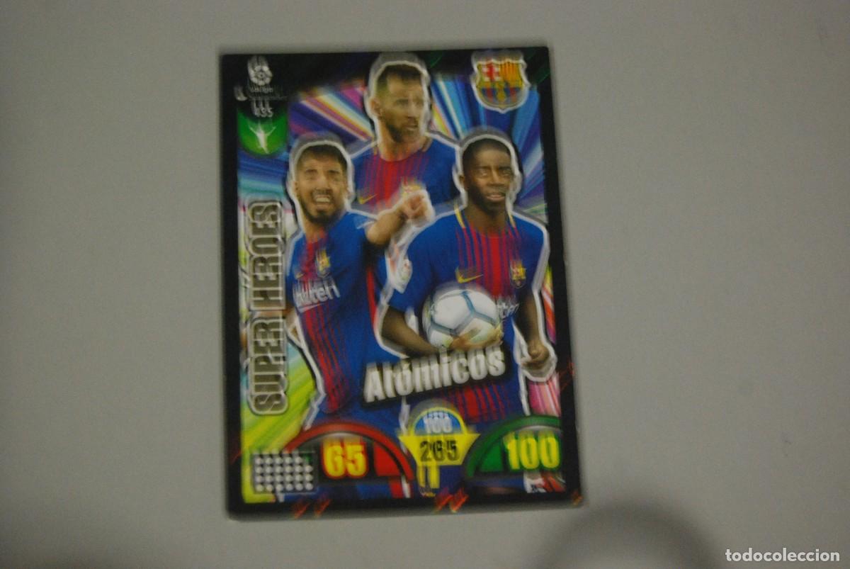Coleccionismo cromos antiguos: SUPER HEROES ATOMICOS N&ordm; 435 LIGA 2017-18 TRADING CARD GAME ADRENALYN (VER FOTOS)