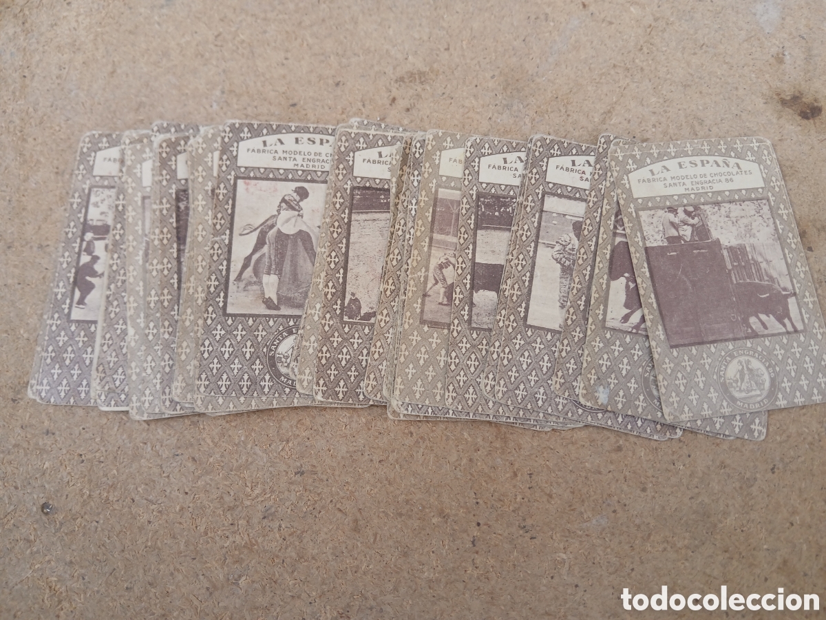 Coleccionismo cromos antiguos: ANTIGUA BARAJA CHOCOLATES LA ESPA&Ntilde;A TAUROMAQUIA 37 CARTAS.