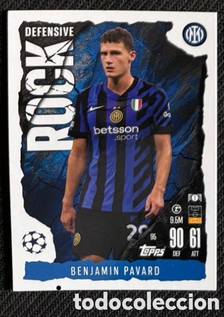 Coleccionismo cromos antiguos: Pavard Inter Milan Rock Topps Match Attax Extra 2024 2025