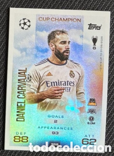 Coleccionismo cromos antiguos: Carvajal Real Madrid cup champion Topps Match Attax 25/26
