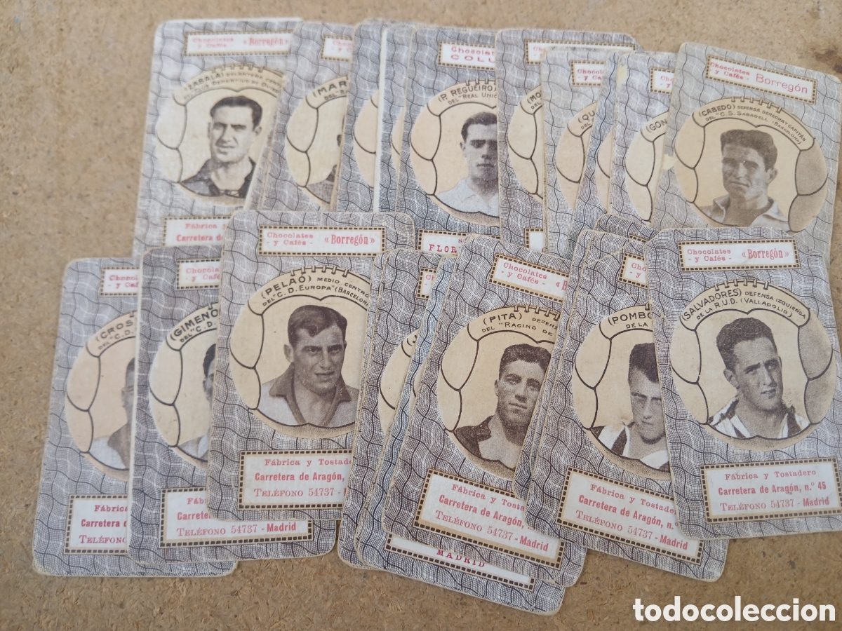 Coleccionismo cromos antiguos: COLECCI&Oacute;N DE 29 NAIPES FUTBOL CHOCOLATES CAF&Eacute;S BORREGON.