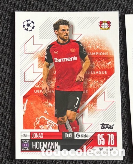 Coleccionismo cromos antiguos: 201 Hofmann Leverkusen Colecci&oacute;n match attax TOPPS 2024 2025