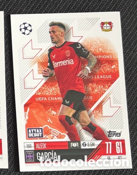 Coleccionismo cromos antiguos: 203 Aleix Garcia Leverkusen Colecci&oacute;n match attax TOPPS 2024 2025