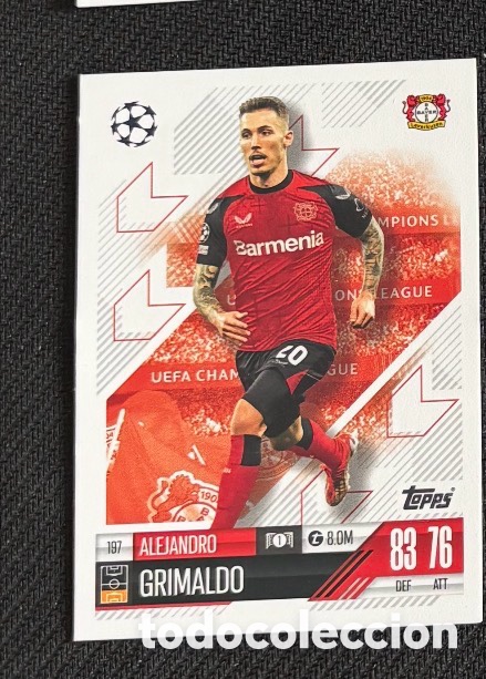 Coleccionismo cromos antiguos: 197 Grimaldo Leverkusen Colecci&oacute;n match attax TOPPS 2024 2025