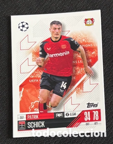 Coleccionismo cromos antiguos: 207 Schick Leverkusen Colecci&oacute;n match attax TOPPS 2024 2025
