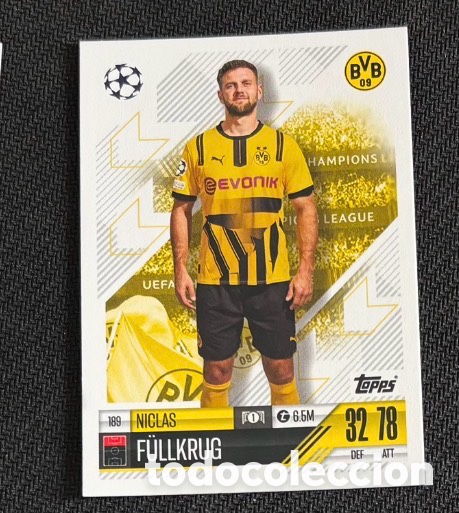 Coleccionismo cromos antiguos: 189 Fullkrug Dortmund Colecci&oacute;n match attax TOPPS 2024 2025