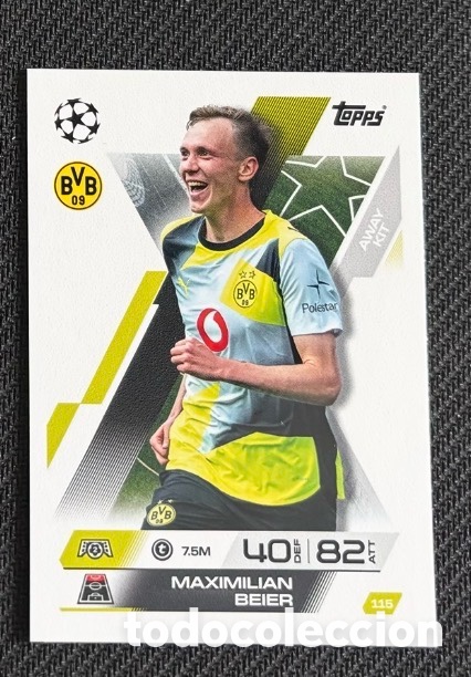 Coleccionismo cromos antiguos: 115 Beier Dortmund Colecci&oacute;n match attax TOPPS 2025 2026