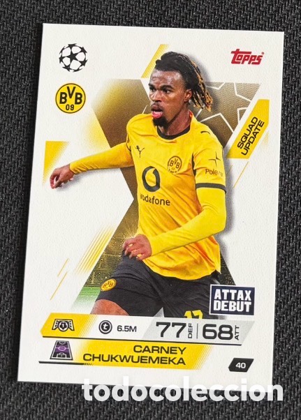 Coleccionismo cromos antiguos: 40 Chukwuemeka Dortmund Colecci&oacute;n match attax TOPPS 2025 2026