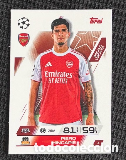 Coleccionismo cromos antiguos: 4 Hincapi&eacute; Arsenal Colecci&oacute;n match attax TOPPS 2025 2026
