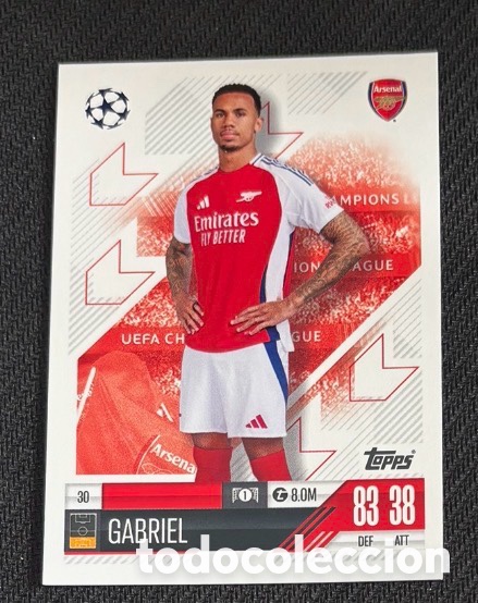 Coleccionismo cromos antiguos: 30 Gabriel Arsenal Colecci&oacute;n match attax TOPPS 2024 2025