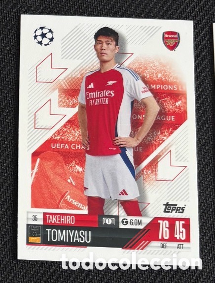 Coleccionismo cromos antiguos: 35 Tomiyasu Arsenal Colecci&oacute;n match attax TOPPS 2024 2025