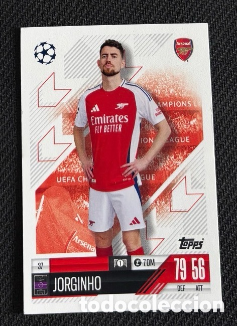 Coleccionismo cromos antiguos: 37 Jorginho Arsenal Colecci&oacute;n match attax TOPPS 2024 2025