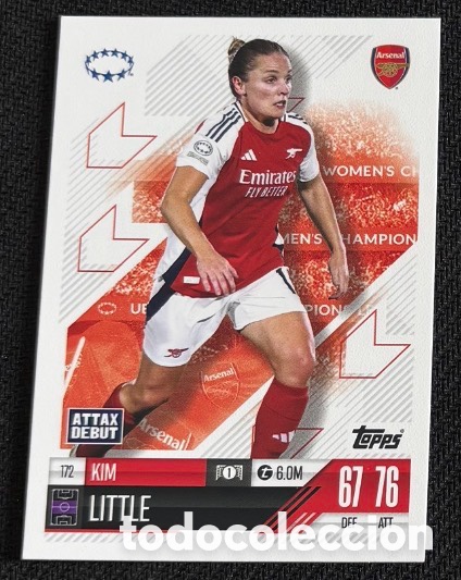Coleccionismo cromos antiguos: 172 Kim Little Arsenal Colecci&oacute;n match attax TOPPS 2024 2025