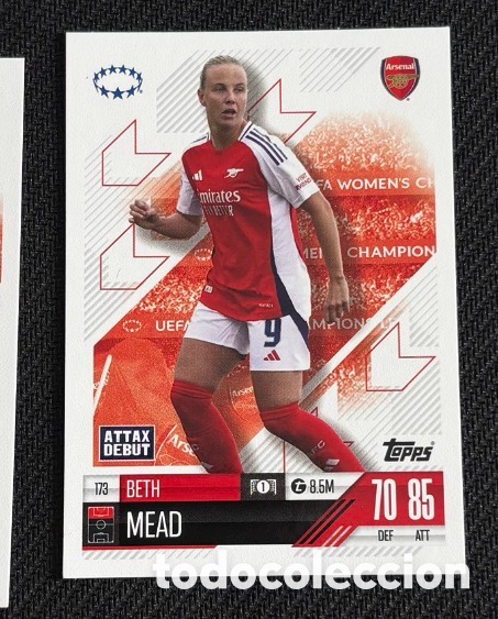 Coleccionismo cromos antiguos: 173 Beth Mead Arsenal Colecci&oacute;n match attax TOPPS 2024 2025