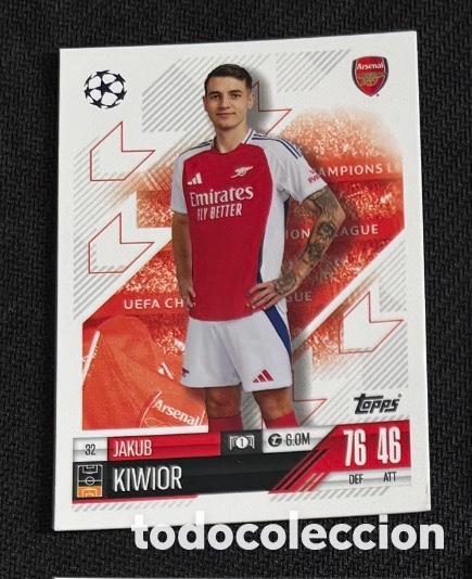 Coleccionismo cromos antiguos: 32 KIWIOR Arsenal Colecci&oacute;n match attax TOPPS 2024 2025