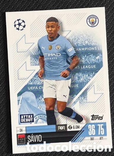 Coleccionismo cromos antiguos: 24 Savio Manchester City Colecci&oacute;n match attax TOPPS 2024 2025