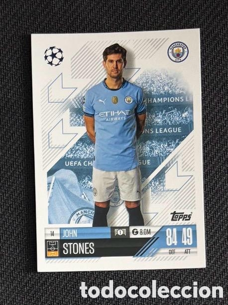 Coleccionismo cromos antiguos: 14 John Stones Manchester City Colecci&oacute;n match attax TOPPS 2024 2025