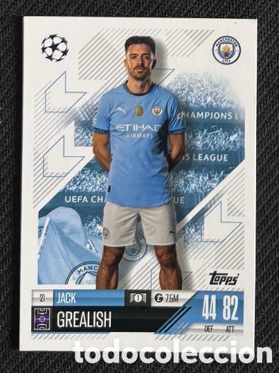 Coleccionismo cromos antiguos: 21 Grealish Manchester City Colecci&oacute;n match attax TOPPS 2024 2025