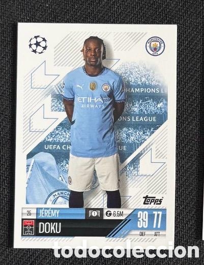 Coleccionismo cromos antiguos: 25 Doku Manchester City Colecci&oacute;n match attax TOPPS 2024 2025