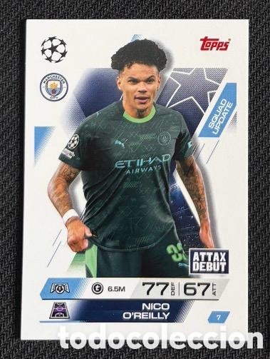 Coleccionismo cromos antiguos: 7 Nico O'Reilly Manchester City Colecci&oacute;n match attax TOPPS 2025 2026
