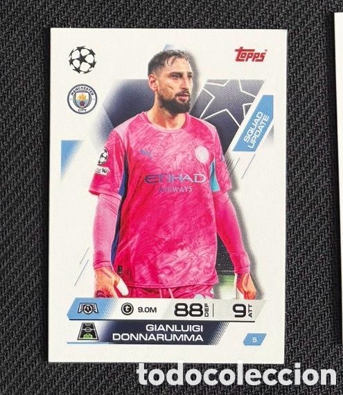 Coleccionismo cromos antiguos: 5 Donnarumma Manchester City Colecci&oacute;n match attax TOPPS 2025 2026