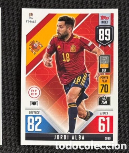 Coleccionismo cromos antiguos: Jordi Alba Espa&ntilde;a Topps Match Attax 101 Road to UEFA Nations League Finals 2022
