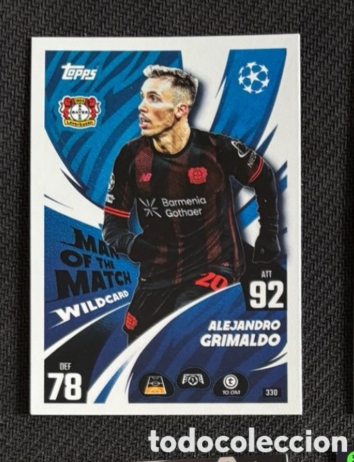 Coleccionismo cromos antiguos: 330 Grimaldo Leverkusen Man of the match Topps Match Attax de la temporada 2025-26