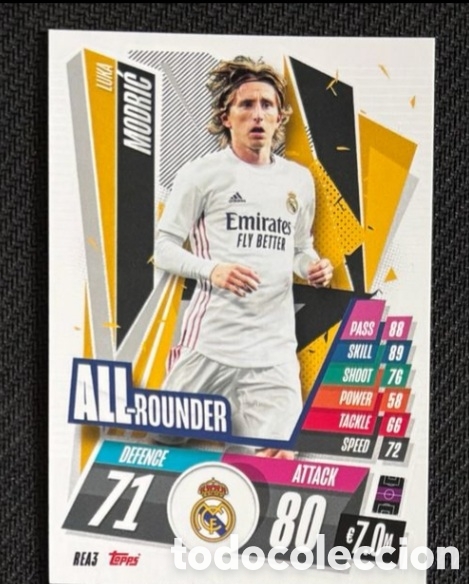 Coleccionismo cromos antiguos: Modric Real Madrid Topps Match Attax UEFA Champions League 2020/2021