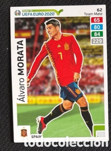 Coleccionismo cromos antiguos: 62 &Aacute;LVARO MORATA ESPA&Ntilde;A ROAD TO UEFA EURO 2020 ADRENALYN XL Espa&ntilde;a