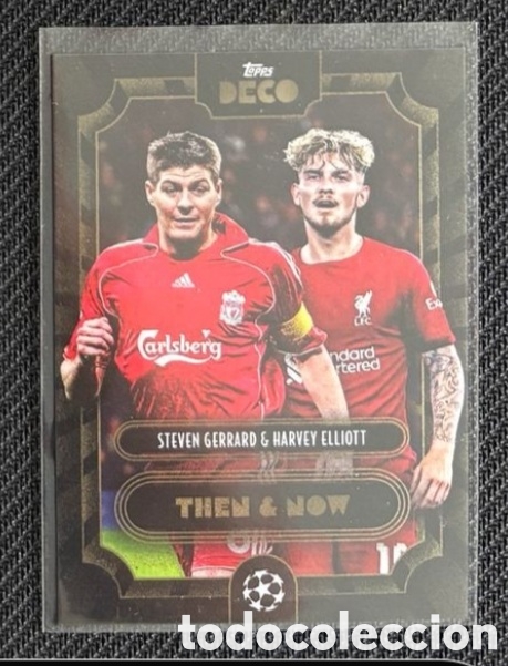Coleccionismo cromos antiguos: Then & Now Liverpool Gerrard Topps Deco UEFA Champions League 2022/23