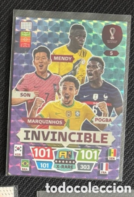 Coleccionismo cromos antiguos: 5 INVINCIBLE Panini FIFA World Cup Qatar 2022 Adrenalyn XL
