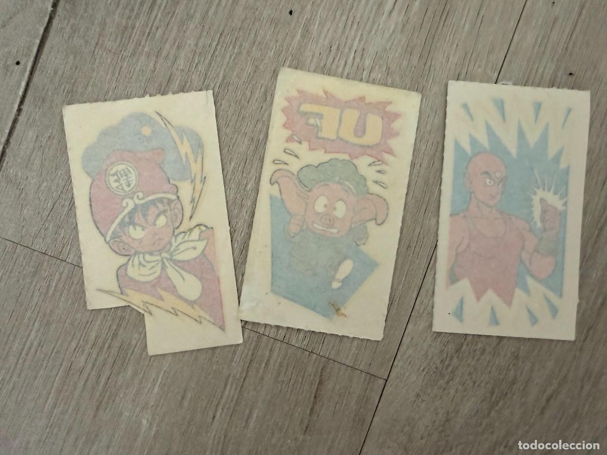 Coleccionismo cromos antiguos: 3 cromos tatuajes Bola de Drag&oacute;n chicles Sonric&acute;s Chupa Chups 15, 19, 23