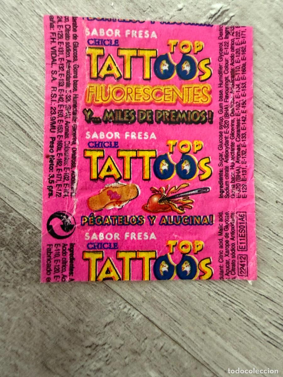 Coleccionismo cromos antiguos: Envoltorio chicles Vidal Top Tattoos - Espa&ntilde;a raro - Jake