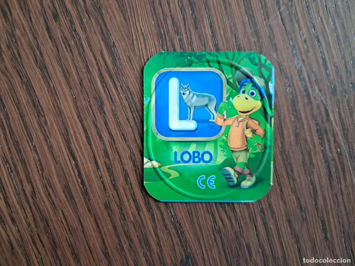 Coleccionismo cromos antiguos: CROMO TAPA DANONINO PETIT DINO DANONE, LOBO, ABECEDARIO LETRA L
