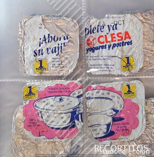 Coleccionismo cromos antiguos: 4 TAPAS DANONE YOGURTH YOGUR YOGURES TAPADERAS PROMOCION CLESA VAJILLAS 1