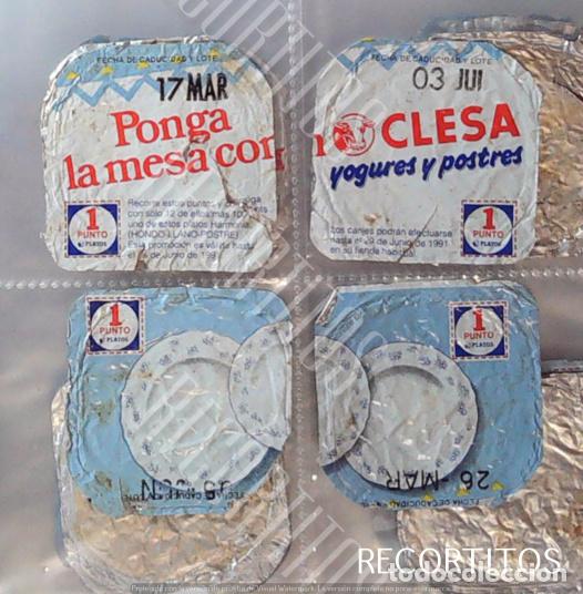Coleccionismo cromos antiguos: 4 TAPAS DANONE YOGURTH YOGUR YOGURES TAPADERAS PROMOCION CLESA VAJILLAS 2