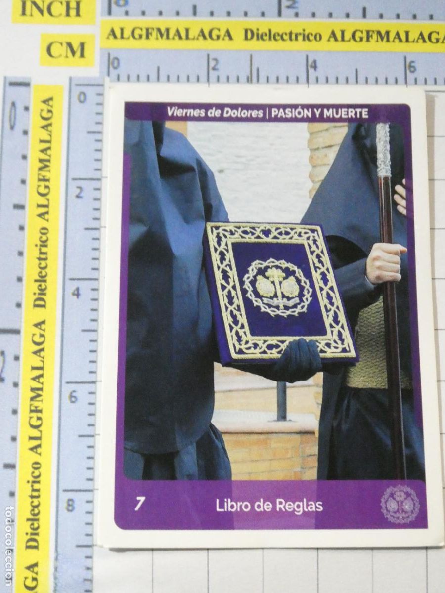 Coleccionismo cromos antiguos: CROMO TARJETA HOLY CARDS SEMANA SANTA SEVILLA. 7 LIBRO DE REGLAS PASI&Oacute;N Y MUERTE