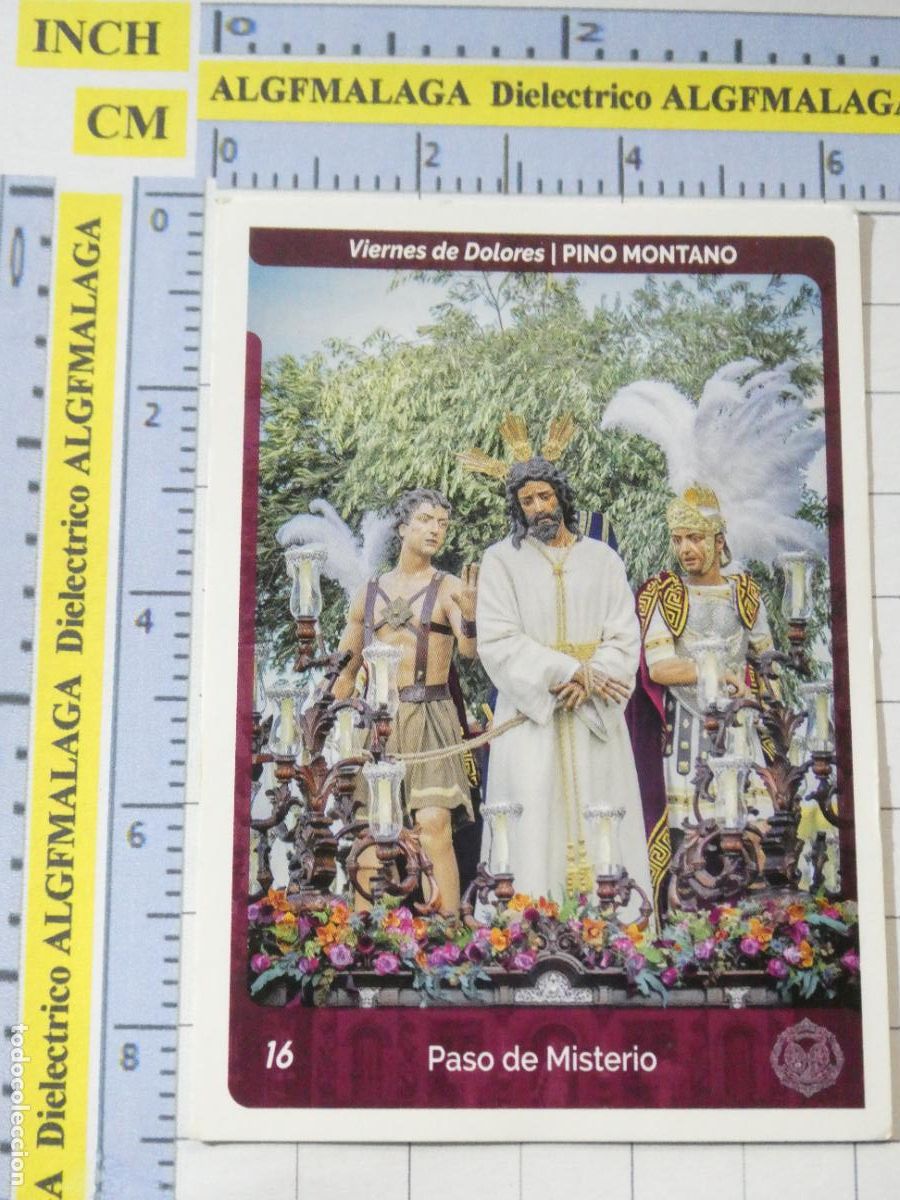 Coleccionismo cromos antiguos: CROMO TARJETA HOLY CARDS SEMANA SANTA SEVILLA. 16 PASO MISTERIO PINO MONTANO