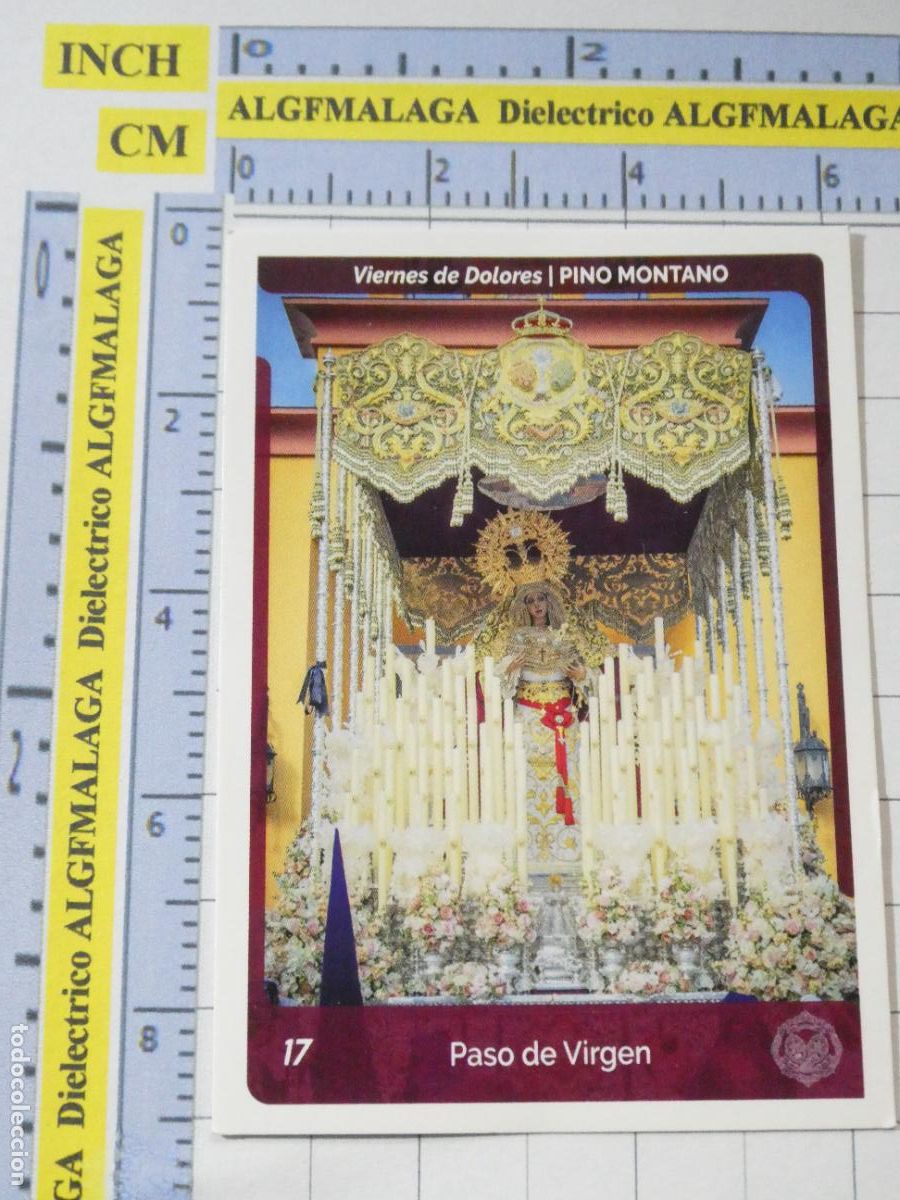 Coleccionismo cromos antiguos: CROMO TARJETA HOLY CARDS SEMANA SANTA SEVILLA. 17 PASO VIRGEN PINO MONTANO