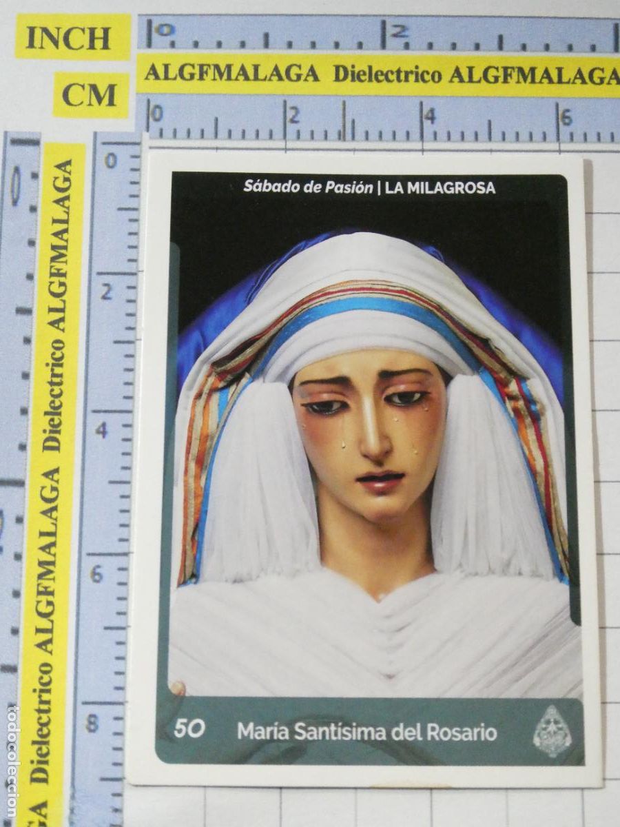 Coleccionismo cromos antiguos: CROMO TARJETA HOLY CARDS SEMANA SANTA SEVILLA 50 MAR&Iacute;A SANT&Iacute;SIMA DEL ROSARIO. LA MILAGROSA