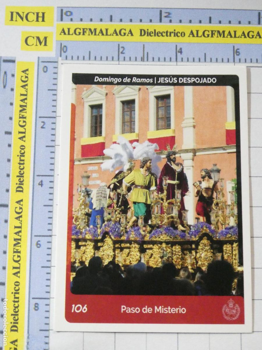 Coleccionismo cromos antiguos: CROMO TARJETA HOLY CARDS SEMANA SANTA SEVILLA 106 PASO DEL MISTERIO JESUS DESPOJADO