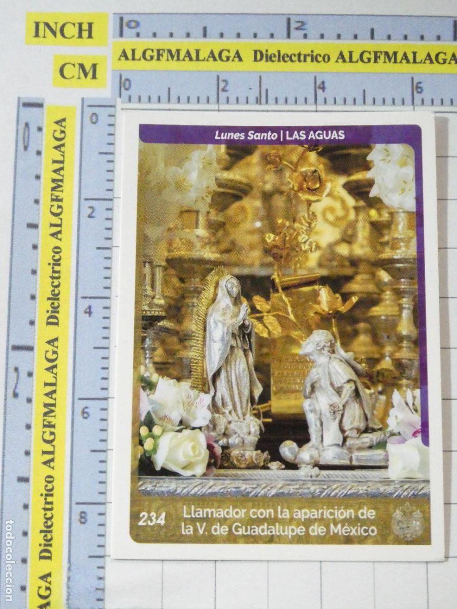 Coleccionismo cromos antiguos: CROMO TARJETA HOLY CARDS SEMANA SANTA SEVILLA 234 LLAADOR VIRGEN GUADALUPE M&Eacute;XICO LAS AGUAS
