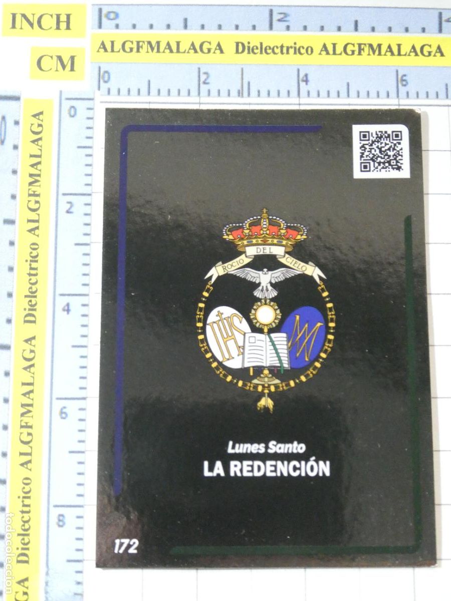 Coleccionismo cromos antiguos: CROMO TARJETA HOLY CARDS SEMANA SANTA SEVILLA 172 ESCUDO HER&Aacute;LDICO LA REDENCI&Oacute;N