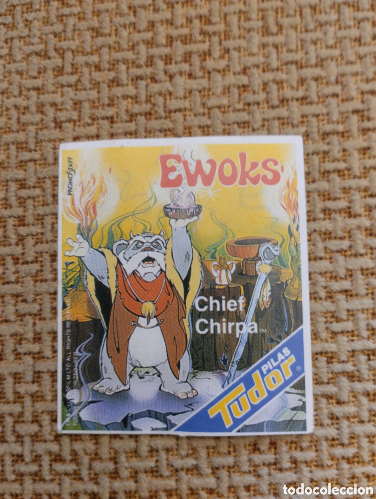 Collezionismo Figurine antiche: Cromo pegatina EWOKS Pilas Tudor