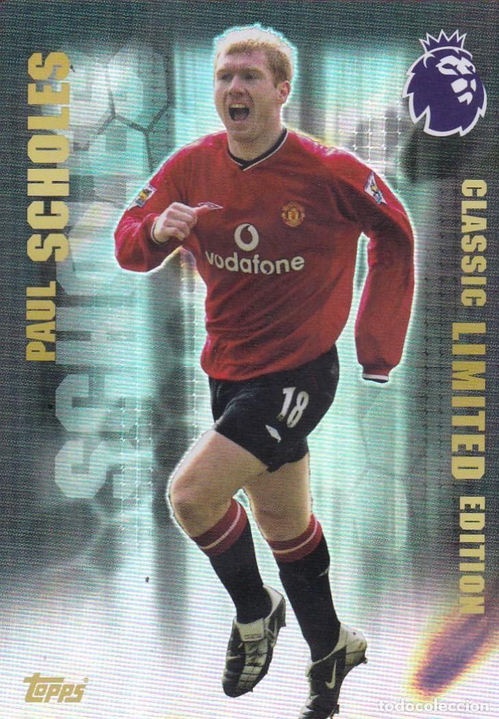 Coleccionismo cromos antiguos: cromo LE10 premier league, Paul Scholes, topps, edici&oacute;n limitada