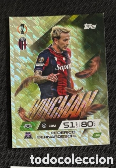 Collectable Antique Stickers: Bernardeschi Bolognia Wingman Match Attax Extra 2025 2026