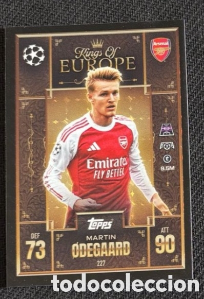 Coleccionismo cromos antiguos: Odegaard Arsenal KINGS OF EUROPE MATCH ATTAX TOPPS