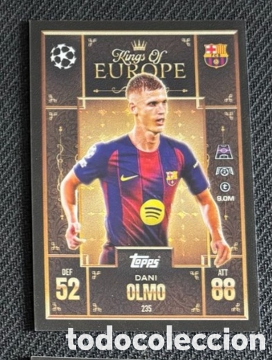 Coleccionismo cromos antiguos: DANI OLMO FC BARCELONA KINGS OF EUROPE MATCH ATTAX TOPPS